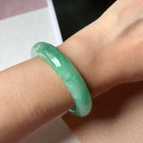 50.8mm A-Grade Green Jadeite Modern Round Bangle(Collector's Item) No.152145
