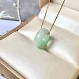 A-Grade Natural Moss On Snow Jadeite Barrel No. 171784