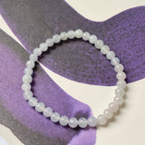 5.5mm A-Grade Natural Light Lavender Jadeite Beaded Bracelet No.190389