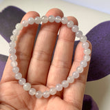 5.5mm A-Grade Natural Light Lavender Jadeite Beaded Bracelet No.190389