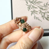 16.2mm Icy A-Grade Natural Imperial Green Jadeite Rosé Ring No.162488