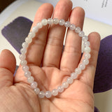 5.5mm A-Grade Natural Light Lavender Jadeite Beaded Bracelet No.190389