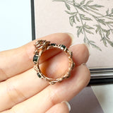 16.2mm Icy A-Grade Natural Imperial Green Jadeite Rosé Ring No.162488