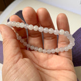 5.5mm A-Grade Natural Light Lavender Jadeite Beaded Bracelet No.190389