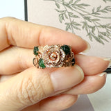 16.2mm Icy A-Grade Natural Imperial Green Jadeite Rosé Ring No.162488