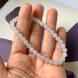 5.5mm A-Grade Natural Light Lavender Jadeite Beaded Bracelet No.190389