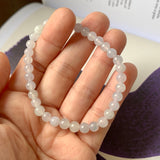 5.5mm A-Grade Natural Light Lavender Jadeite Beaded Bracelet No.190389