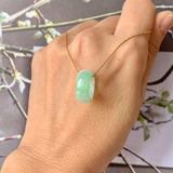 A-Grade Natural Moss On Snow Jadeite Barrel No. 171784