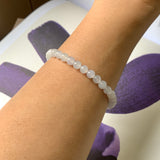 5.5mm A-Grade Natural Light Lavender Jadeite Beaded Bracelet No.190389