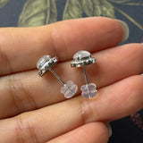 Icy A-Grade Natural Jadeite Classic Halo Stud Earring No.180857
