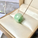 A-Grade Natural Moss On Snow Jadeite Barrel No. 171785