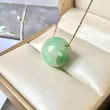 A-Grade Natural Moss On Snow Jadeite Barrel No. 171785