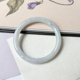 56.2mm A-Grade Natural Lavender Green Jadeite Traditional Round Bangle No.152079