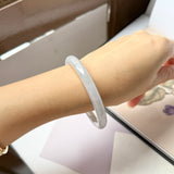 56.2mm A-Grade Natural Lavender Green Jadeite Traditional Round Bangle No.152079