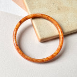 52mm A-Grade Natural Orangey Red Jadeite Modern Round Bangle No.151982