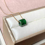 A-Grade Natural Floral Imperial Green Jadeite Barrel No.172014