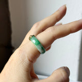 17.8mm A-Grade Natural Imperial Green Jadeite Peranakan Tile Ring No. 162625