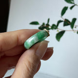 17.8mm A-Grade Natural Imperial Green Jadeite Peranakan Tile Ring No. 162625