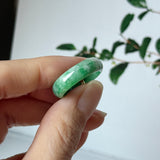 17.8mm A-Grade Natural Imperial Green Jadeite Peranakan Tile Ring No. 162625
