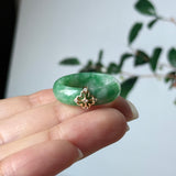 17.8mm A-Grade Natural Imperial Green Jadeite Peranakan Tile Ring No. 162625