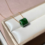 A-Grade Natural Floral Imperial Green Jadeite Barrel No.172018