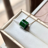 A-Grade Natural Floral Imperial Green Jadeite Barrel No.172018