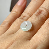 A-Grade Natural Light Lavender Apple Green Jadeite Bagel Piece No. 172950