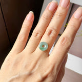 A-Grade Natural Bluish Green Jadeite Bagel Piece No. 172951