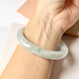 56.5mm A-Grade Natural Lavender Green Jadeite Traditional Round Bangle No.151987