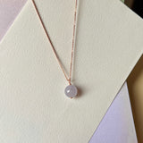 Icy A-Grade Lavender Jadeite Sphere Pendant (with diamonds) No.172291