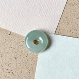 A-Grade Natural Light Bluish Green Jadeite Bagel Piece No. 172959