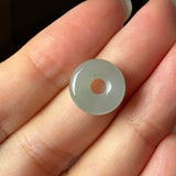 A-Grade Natural Light Bluish Green Jadeite Bagel Piece No. 172959