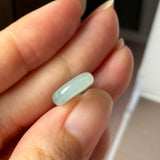 A-Grade Natural Light Bluish Green Jadeite Bagel Piece No. 172959