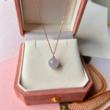 Icy A-Grade Lavender Jadeite Sphere Pendant (with diamonds) No.172291