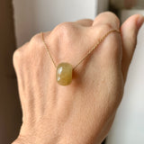 A-Grade Natural Greenish Yellow Jadeite Barrel No.172931