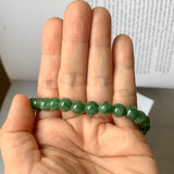 SOLD OUT: 7.3mm A-Grade Natural Imperial Green Lavender Red Jadeite Beaded Bracelet No.190384