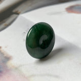 A-Grade Natural Dark Bluish Green Jadeite Donut Pendant No.220690