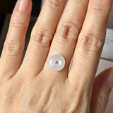 Icy A-Grade Natural Light Lavender Jadeite Bagel Piece No. 172957