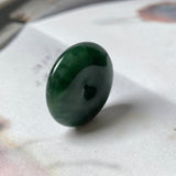A-Grade Natural Dark Bluish Green Jadeite Donut Pendant No.220690