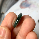 A-Grade Natural Dark Bluish Green Jadeite Donut No.220690