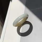 17.2mm A-Grade Natural White Greenish Yellow Jadeite Ring Band No. 161869