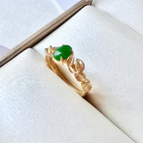 Custom Jade Ring (Foliage Crown) No.130086