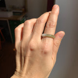 17.2mm A-Grade Natural White Greenish Yellow Jadeite Ring Band No. 161869