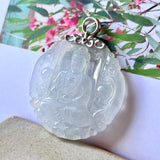 Icy A-Grade Jadeite Buddha Pendant No.172078