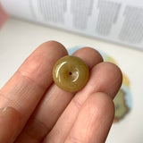 A-Grade Natural Yellow Jadeite Donut No.220691