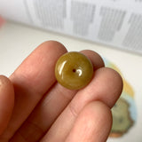 A-Grade Natural Yellow Jadeite Donut Pendant No.220691