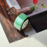 19mm A-Grade Natural Imperial Green Jadeite Gold Rim Ring Band No. 162627