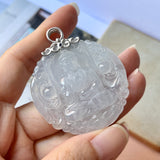 Icy A-Grade Jadeite Buddha Pendant No.172078