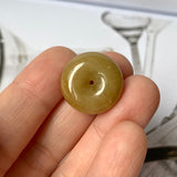 A-Grade Natural Yellow Jadeite Donut Pendant No.220692