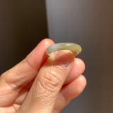 17.2mm A-Grade Natural White Greenish Yellow Jadeite Ring Band No. 161869